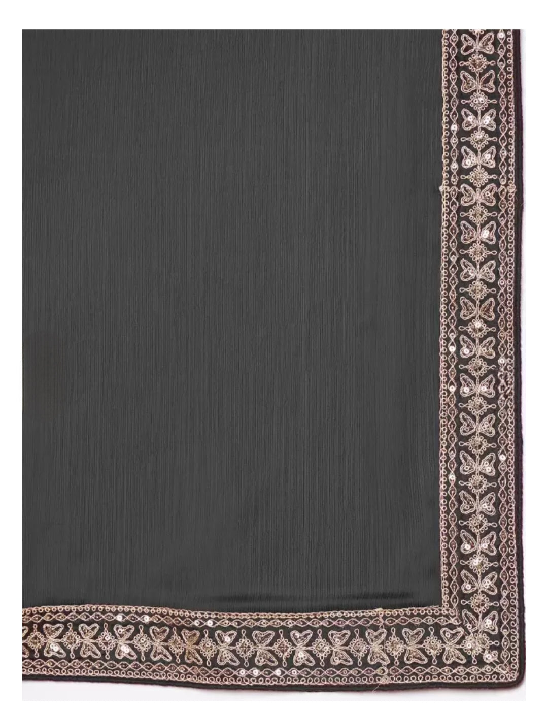 The Labheshwari Black – An Embroidered Chinon Masterpiece in Monochrome Elegance