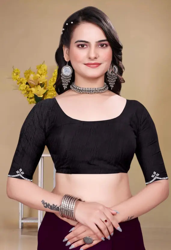Labheshwari Wine Georgette Saree with Diamond Border
